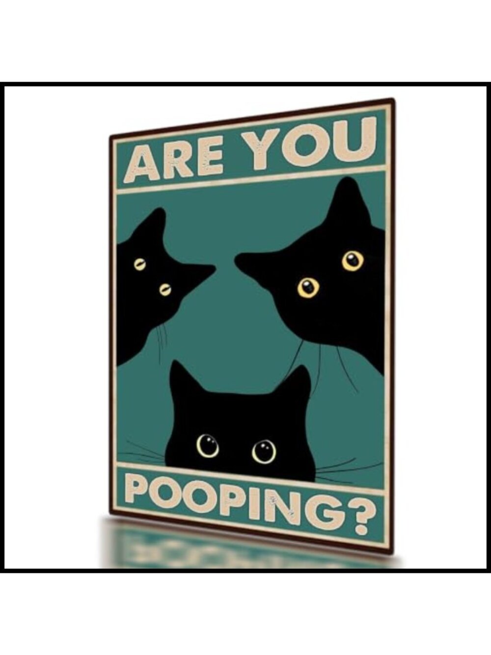 Metal Wall Art Sign Humor Black Cat Bathroom Decor Vintage Gothic